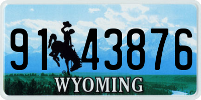 WY license plate 9143876
