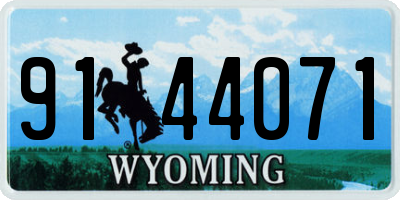 WY license plate 9144071