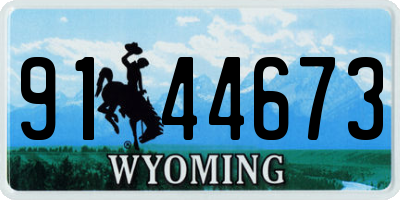 WY license plate 9144673