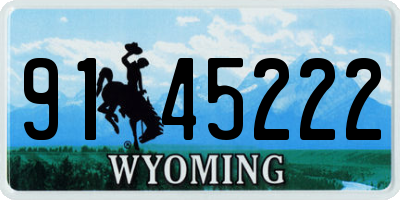 WY license plate 9145222