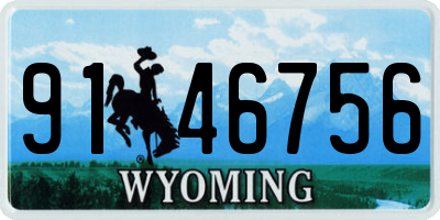WY license plate 9146756