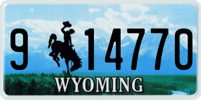 WY license plate 914770