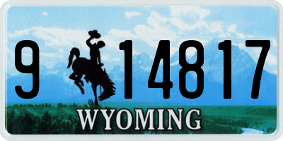 WY license plate 914817