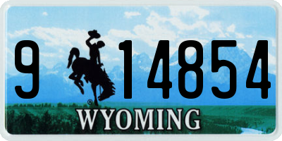 WY license plate 914854