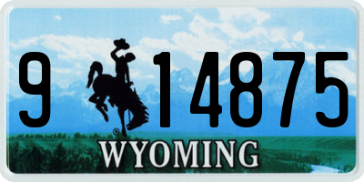 WY license plate 914875