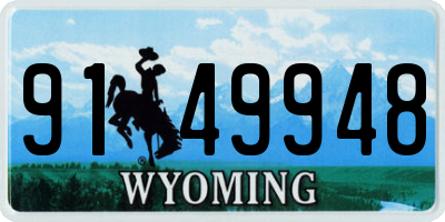 WY license plate 9149948