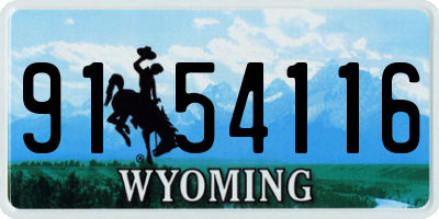 WY license plate 9154116