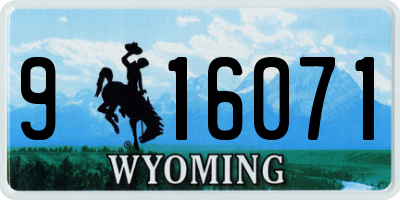 WY license plate 916071