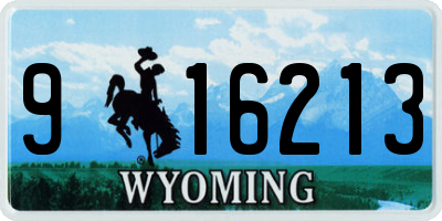 WY license plate 916213