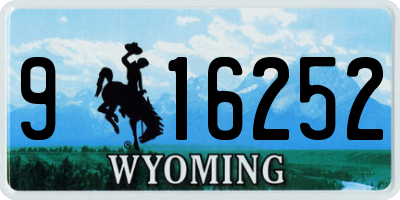 WY license plate 916252