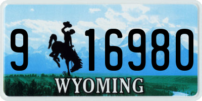 WY license plate 916980