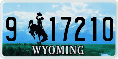 WY license plate 917210