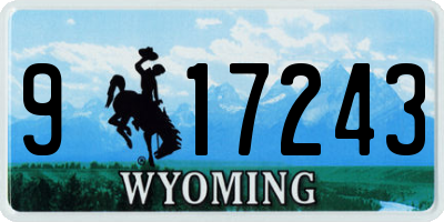 WY license plate 917243