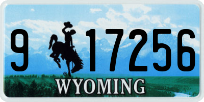 WY license plate 917256