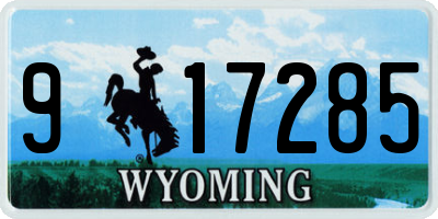 WY license plate 917285