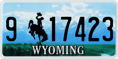 WY license plate 917423