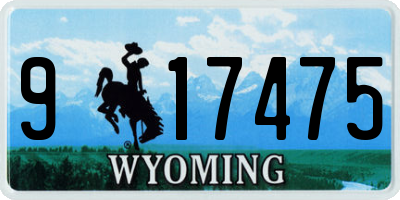 WY license plate 917475
