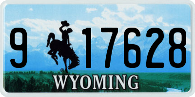 WY license plate 917628