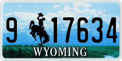 WY license plate 917634