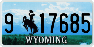 WY license plate 917685