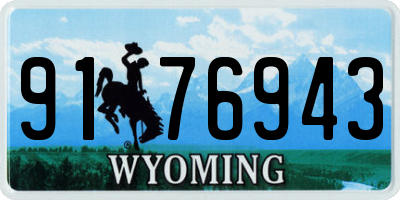 WY license plate 9176943
