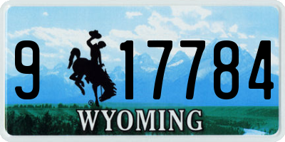 WY license plate 917784