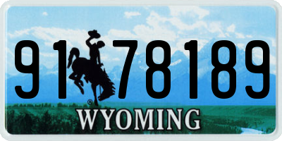 WY license plate 9178189