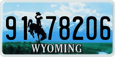 WY license plate 9178206