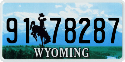 WY license plate 9178287