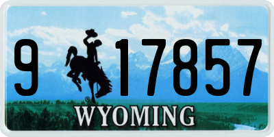 WY license plate 917857