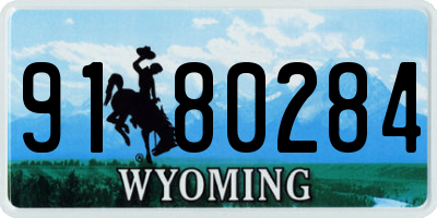 WY license plate 9180284