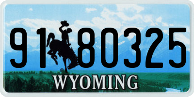 WY license plate 9180325