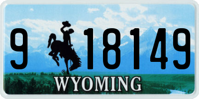 WY license plate 918149