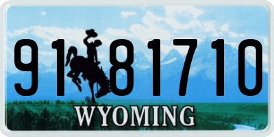 WY license plate 9181710