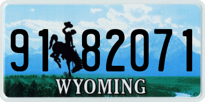 WY license plate 9182071