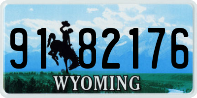 WY license plate 9182176