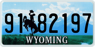 WY license plate 9182197
