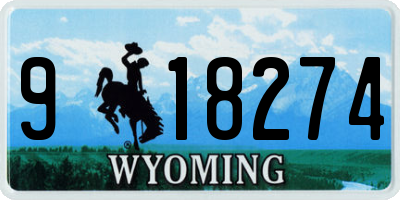 WY license plate 918274