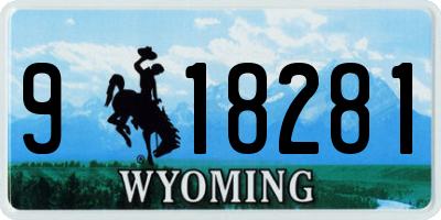 WY license plate 918281