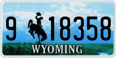 WY license plate 918358