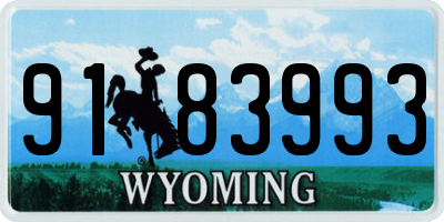 WY license plate 9183993