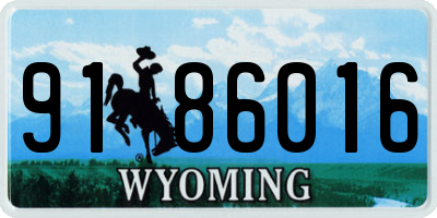 WY license plate 9186016