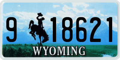 WY license plate 918621