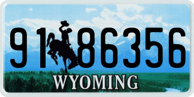 WY license plate 9186356