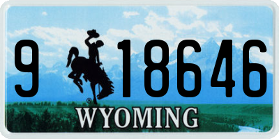 WY license plate 918646