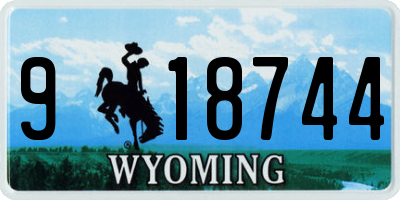 WY license plate 918744