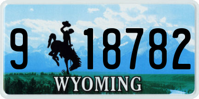 WY license plate 918782