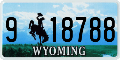 WY license plate 918788