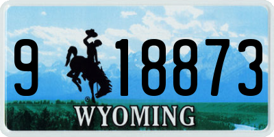 WY license plate 918873