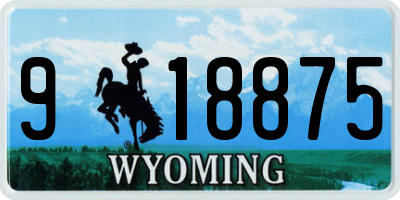 WY license plate 918875
